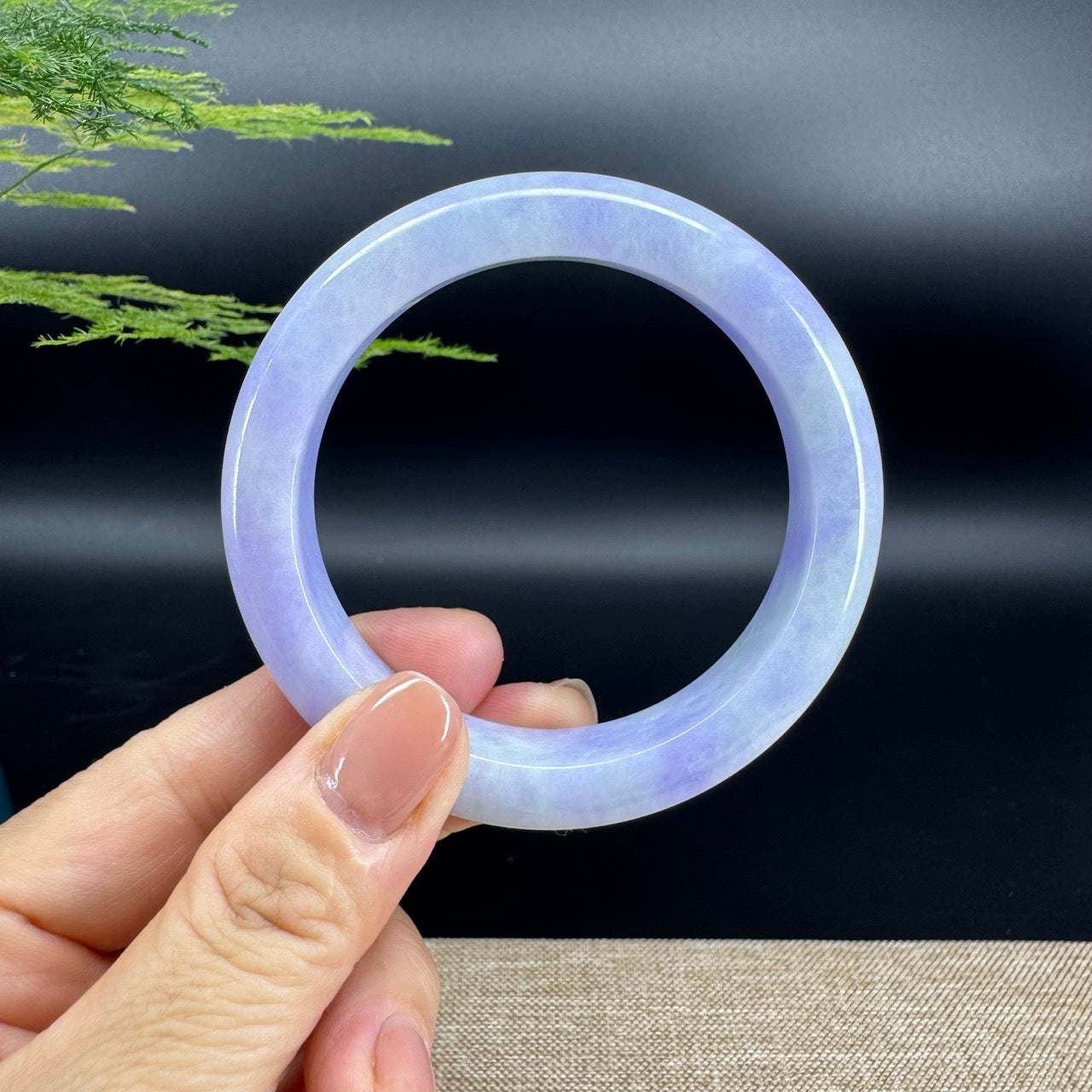 Genuine Burmese Lavender Jade Jadeite Bangle Bracelet (57.7mm)