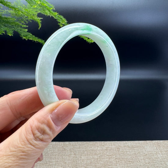 Genuine Burmese Icy Green Jade Jadeite Bangle Bracelet ( 58.4mm )