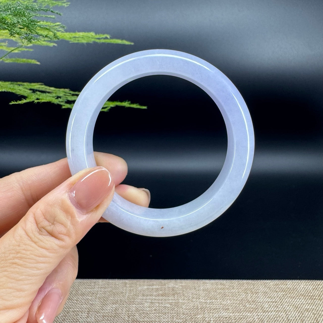 Genuine Burmese Lavender Jade Jadeite Bangle Bracelet (55.7mm)