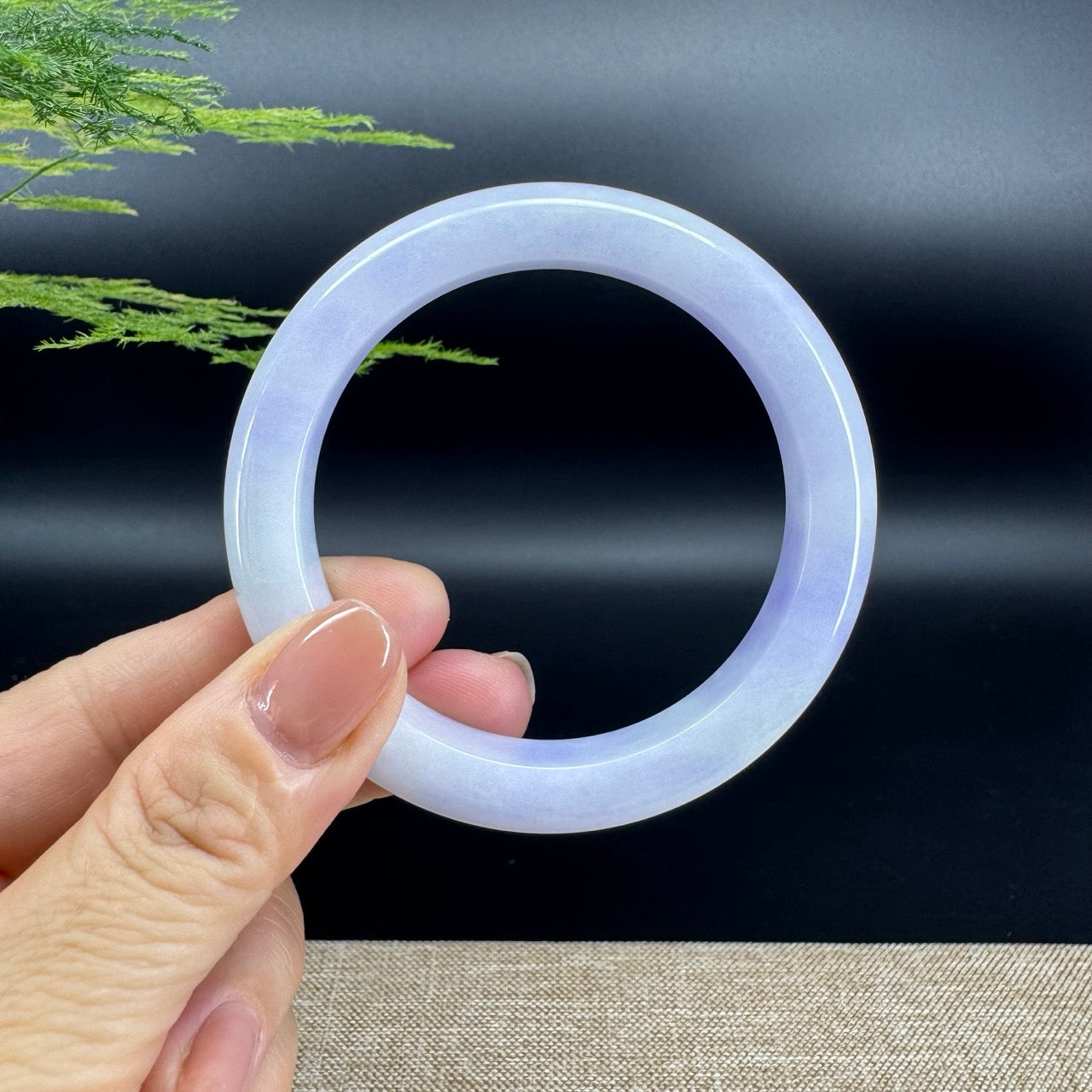 Genuine Burmese Lavender Jade Jadeite Bangle Bracelet (56.5mm)