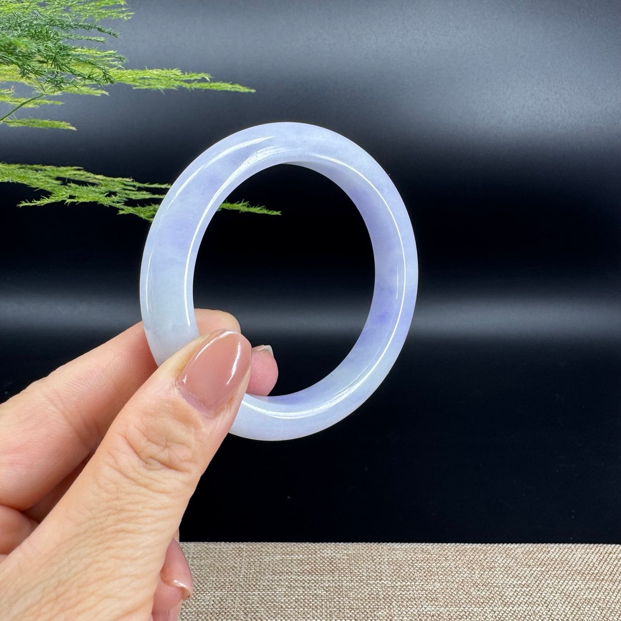 Genuine Burmese Lavender Jade Jadeite Bangle Bracelet (56.5mm)