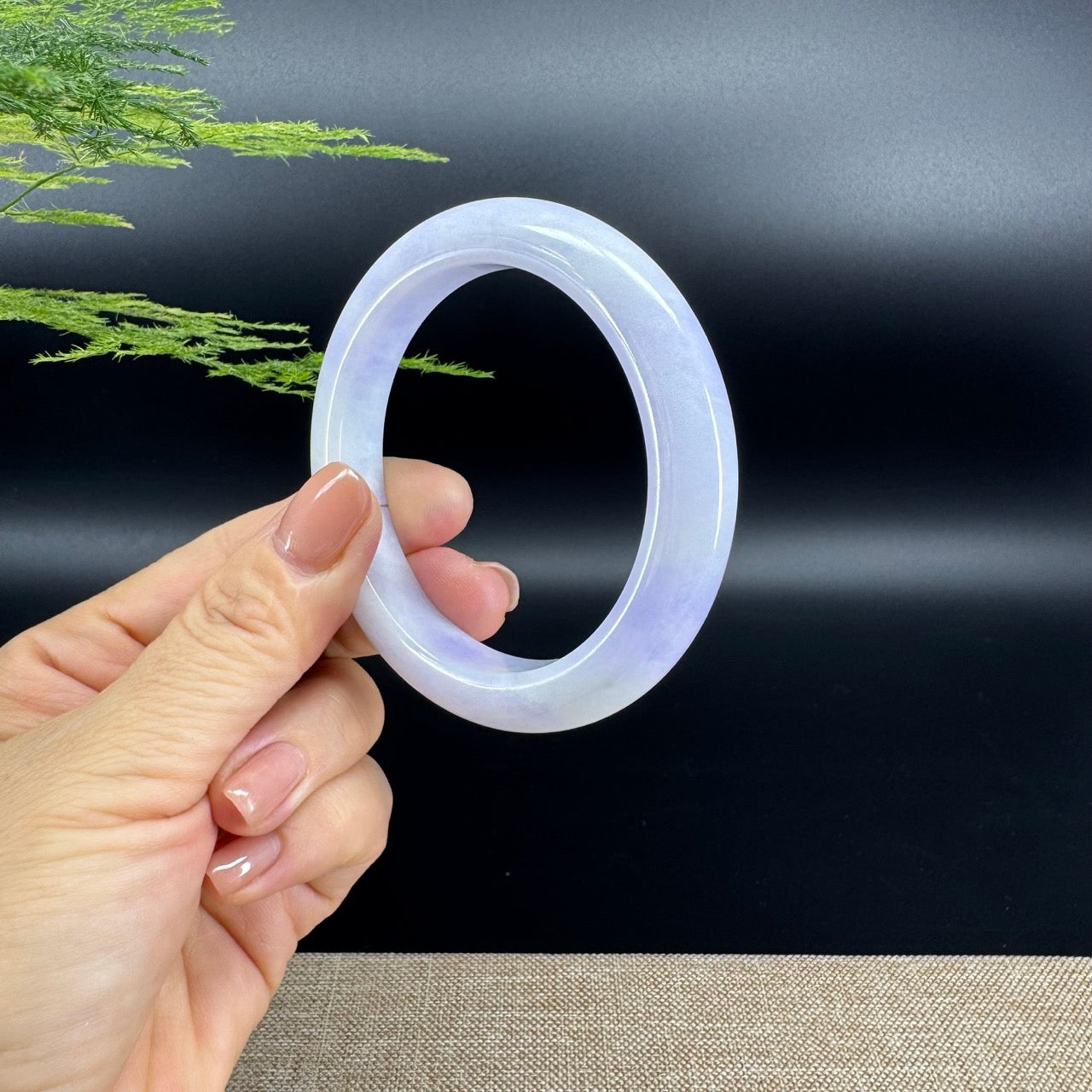Genuine Burmese Lavender Jade Jadeite Bangle Bracelet (56.5mm)