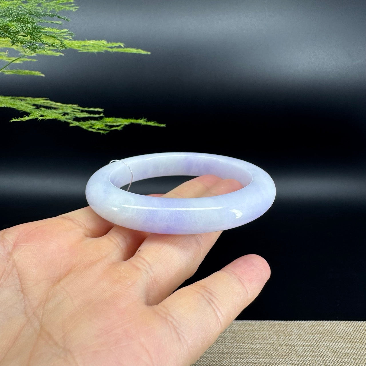 Genuine Burmese Lavender Jade Jadeite Bangle Bracelet (56.5mm)