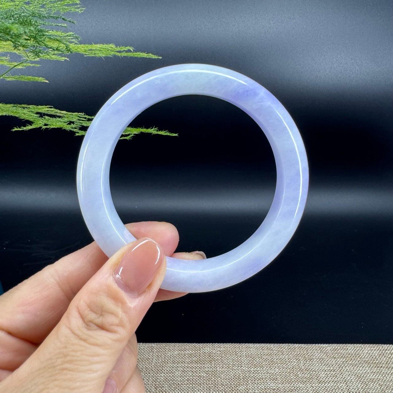 Genuine Burmese Lavender Jade Jadeite Bangle Bracelet (56.5mm)
