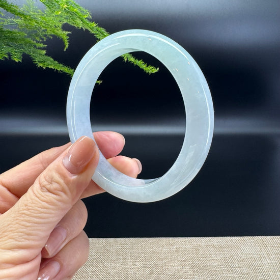 Genuine Burmese Lavender Green Jade Jadeite Bangle Bracelet ( 58.4mm )