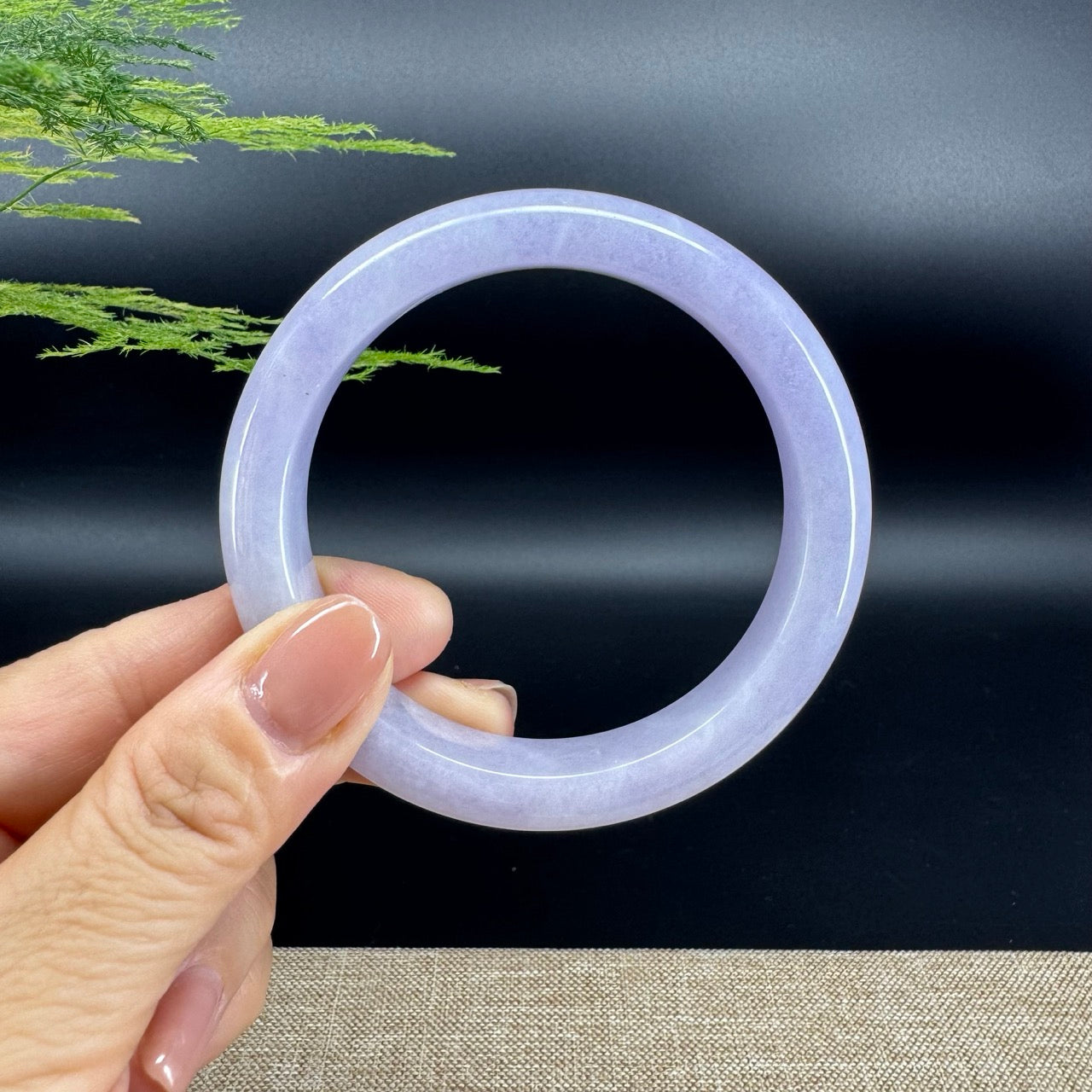 Genuine Burmese Lavender Jade Jadeite Bangle Bracelet (57.7mm)