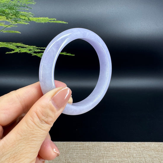 Genuine Burmese Lavender Jade Jadeite Bangle Bracelet (58.8mm)