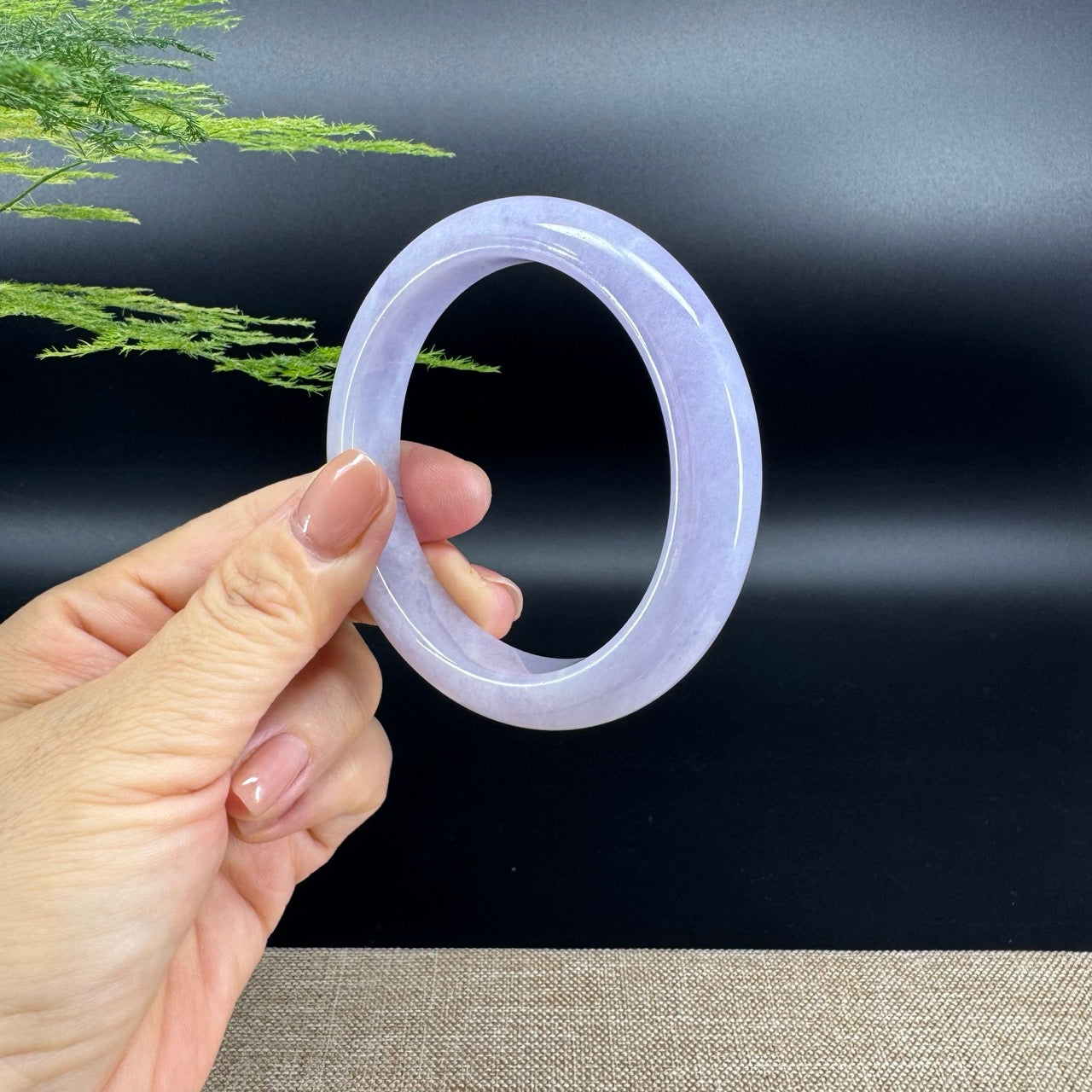 Genuine Burmese Lavender Jade Jadeite Bangle Bracelet (58.8mm)