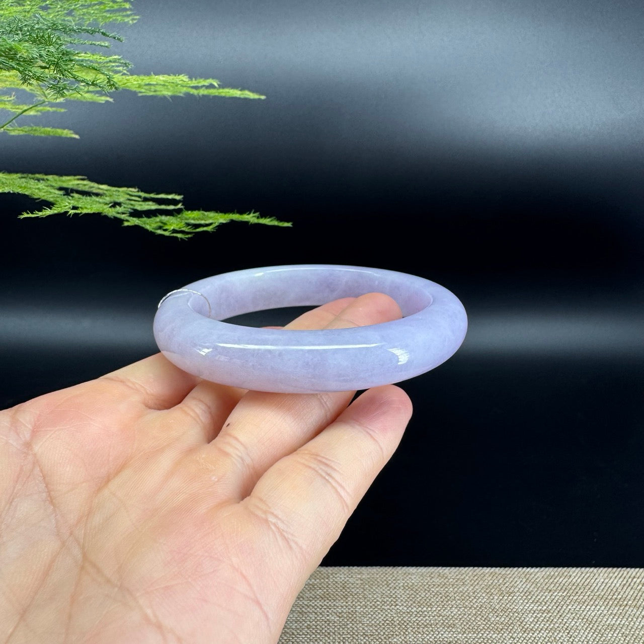 Genuine Burmese Lavender Jade Jadeite Bangle Bracelet (57.7mm)