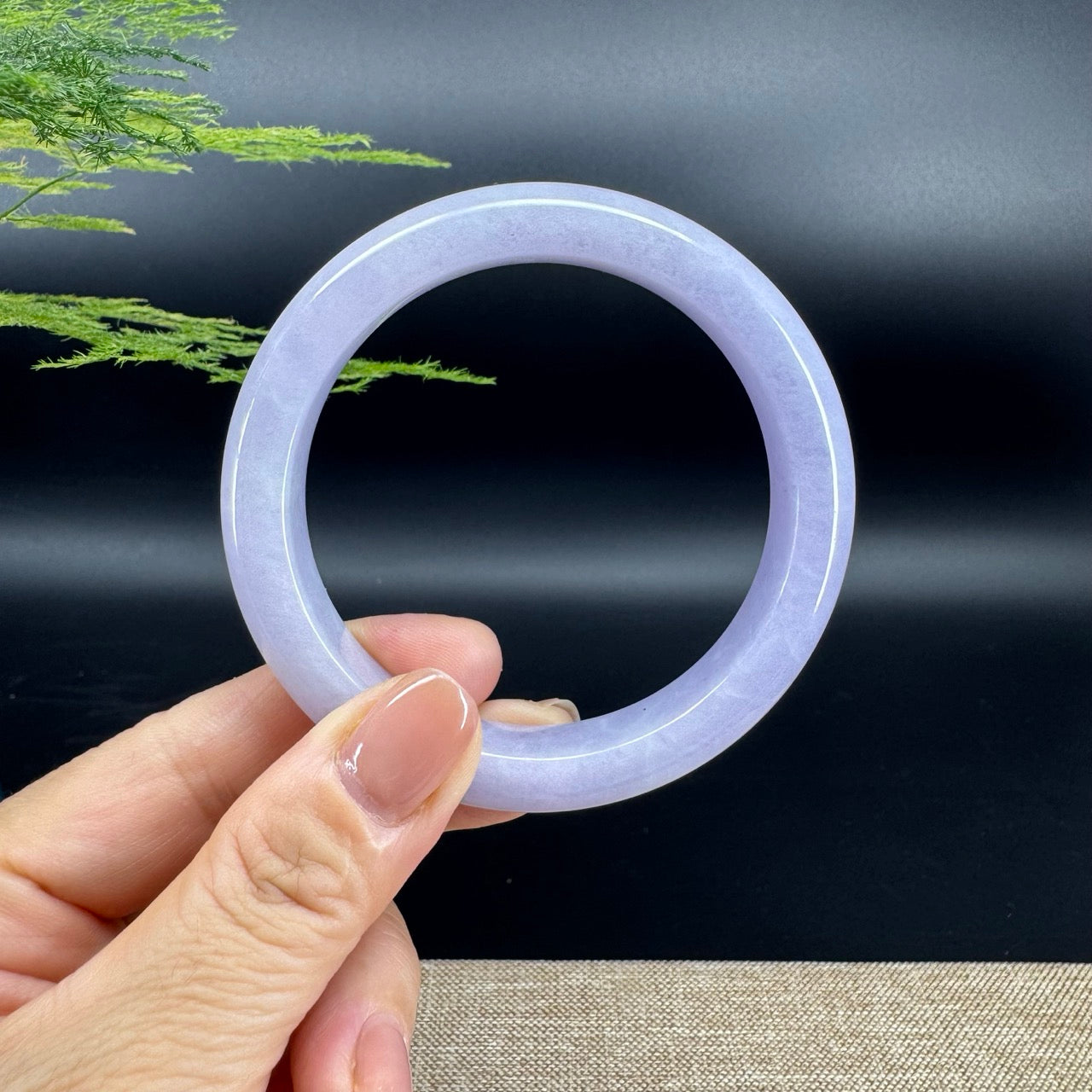 Genuine Burmese Lavender Jade Jadeite Bangle Bracelet (57.7mm)
