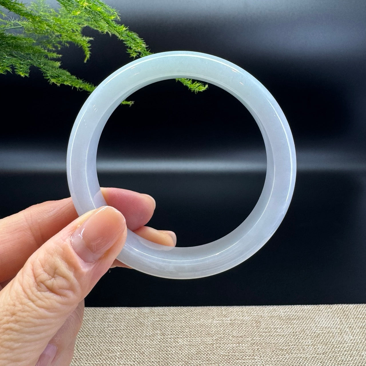 Genuine Burmese Icy Green Jade Jadeite Bangle Bracelet ( 58.8mm )