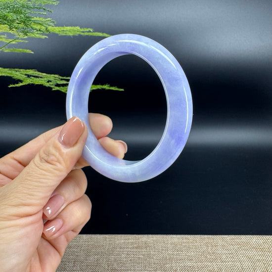 Genuine Burmese Lavender Green Jade Jadeite Bangle Bracelet (57.7mm)