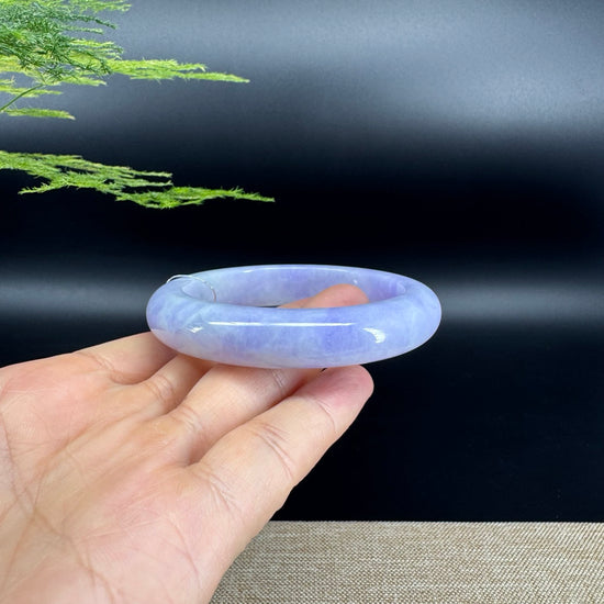 Genuine Burmese Lavender Green Jade Jadeite Bangle Bracelet (57.7mm)