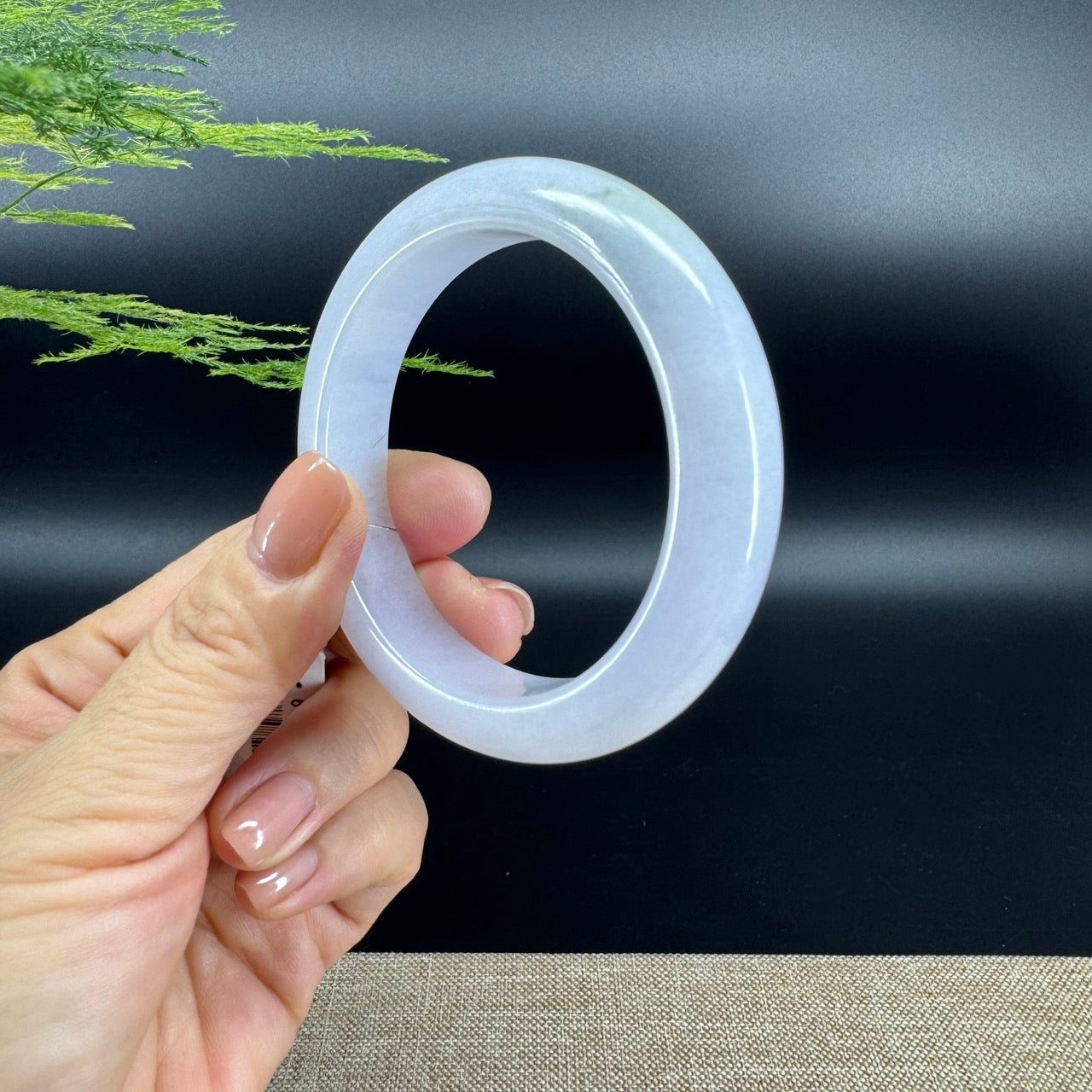 Genuine Burmese Lavender Jade Jadeite Bangle Bracelet (55.7mm)