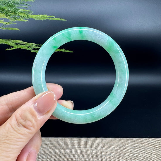 Genuine Burmese Green Jade Jadeite Bangle Bracelet (55.7mm)