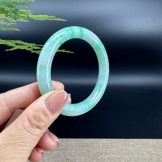Genuine Burmese Green Jade Jadeite Bangle Bracelet (55.7mm)