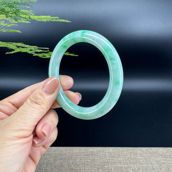 Genuine Burmese Green Jade Jadeite Bangle Bracelet (55.7mm)