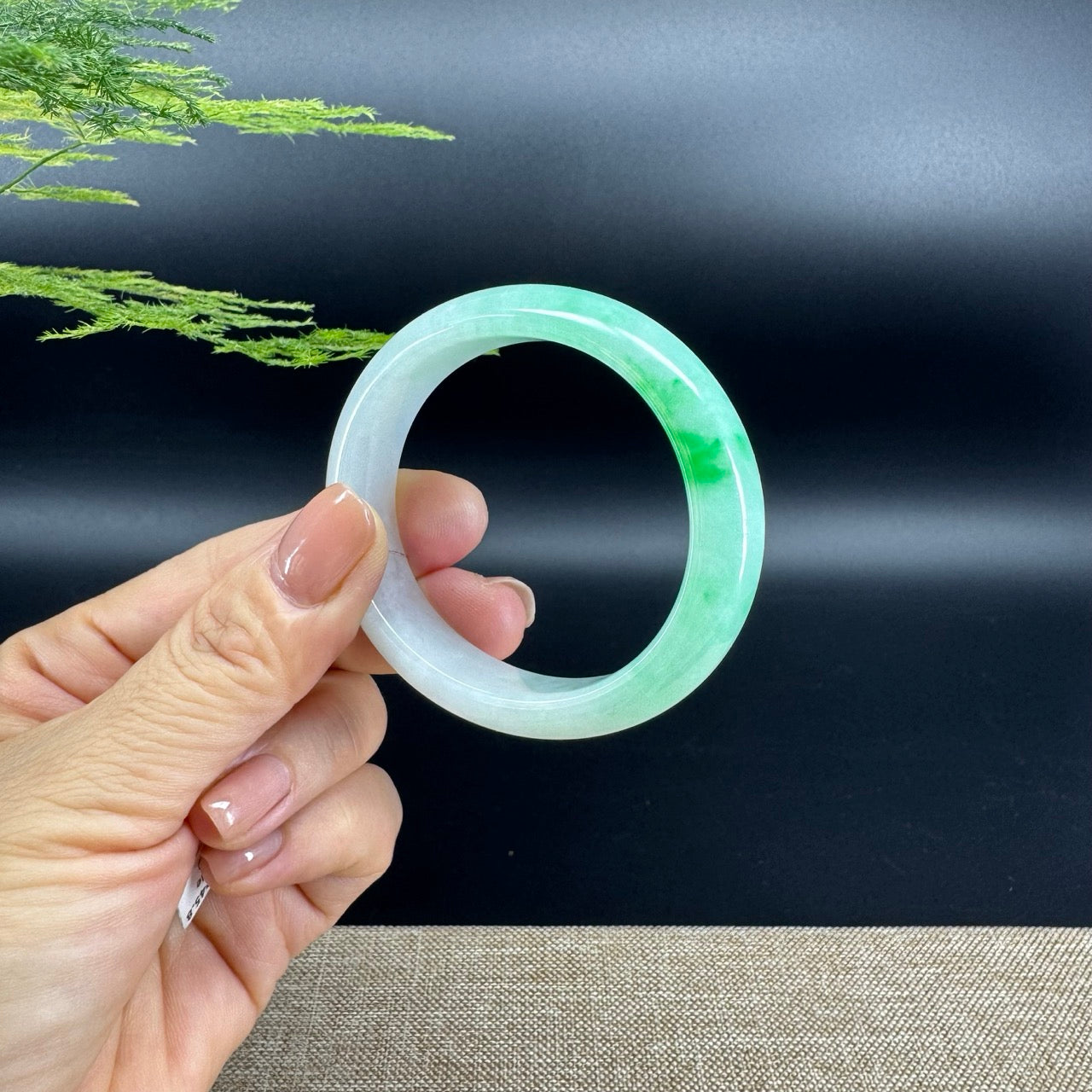 Genuine Burmese Icy Green Jade Jadeite Bangle Bracelet (52.8*45.8mm)