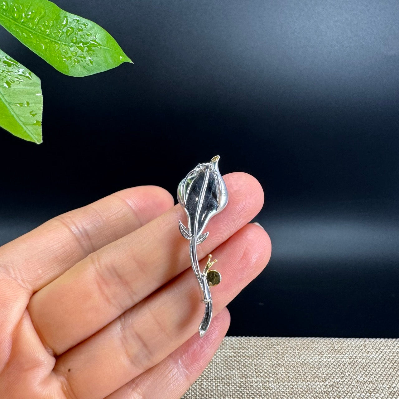 RealJade  18K Gold Genuine Imperial Jadeite Jade Pendant & Brooch with Diamonds