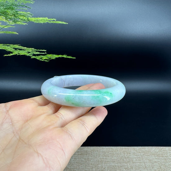 Genuine Burmese Lavender Green Jade Jadeite Bangle Bracelet ( 61.6mm )