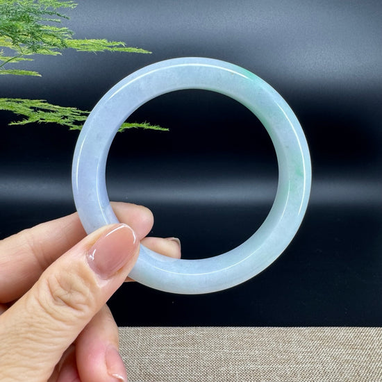 Genuine Burmese Lavender Green Jade Jadeite Bangle Bracelet ( 61.6mm )