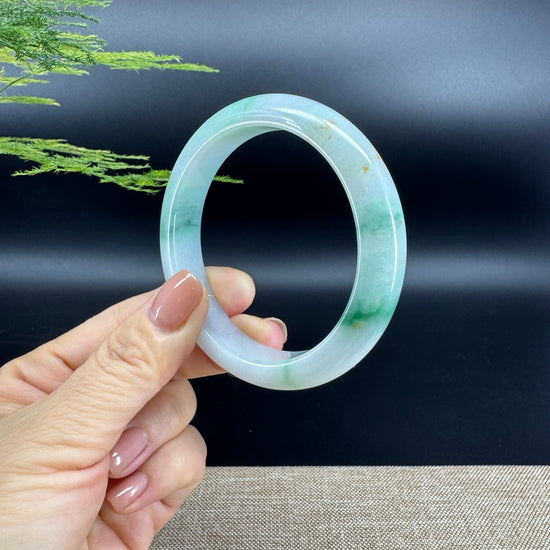 Genuine Burmese  Green Jade Jadeite Bangle Bracelet ( 58.6mm )