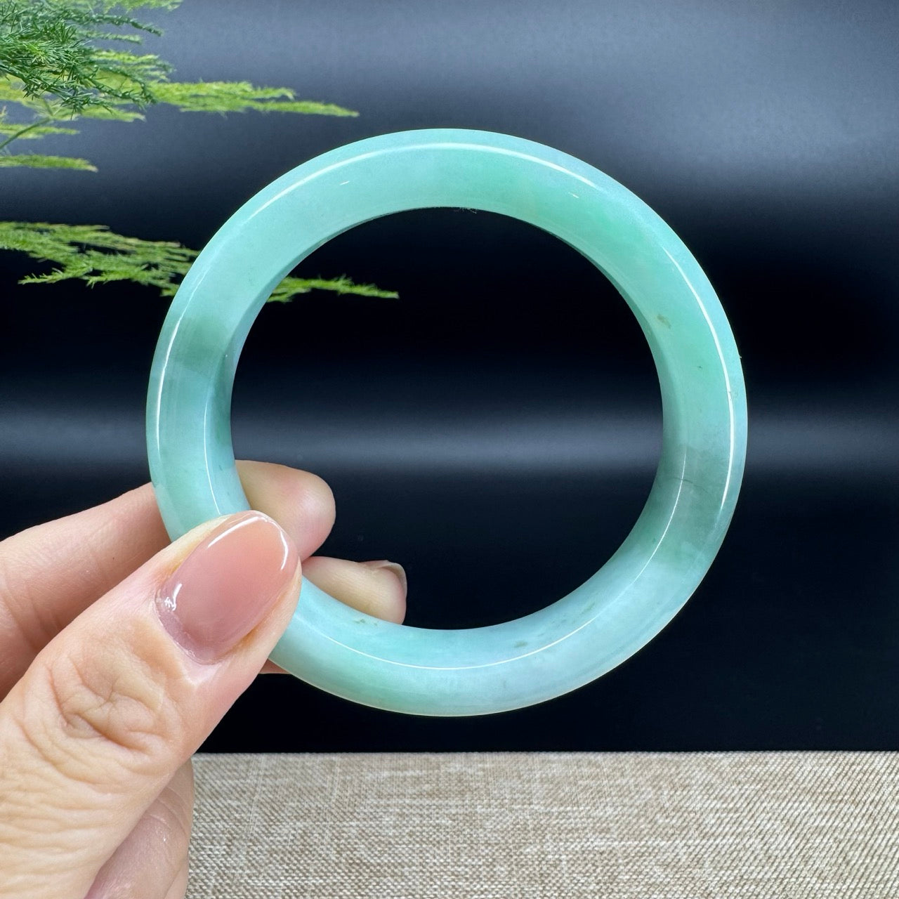 Genuine Burmese Green Jade Jadeite Bangle Bracelet ( 56.6mm)