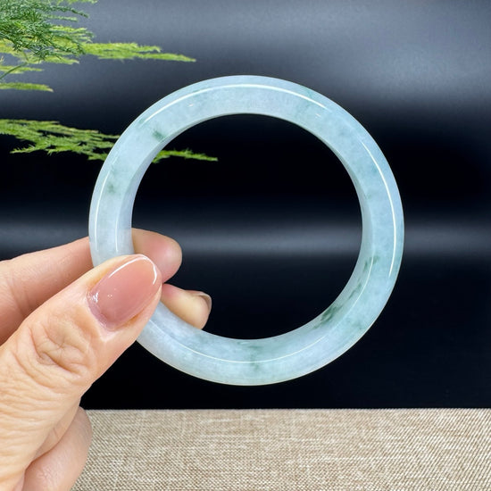 Genuine Burmese Icy Green Jade Jadeite Bangle Bracelet ( 58.8mm )