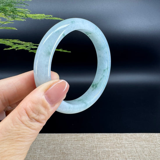 Genuine Burmese Icy Green Jade Jadeite Bangle Bracelet ( 58.8mm )