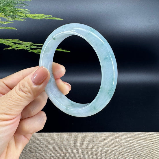 Genuine Burmese Icy Green Jade Jadeite Bangle Bracelet ( 58.8mm )