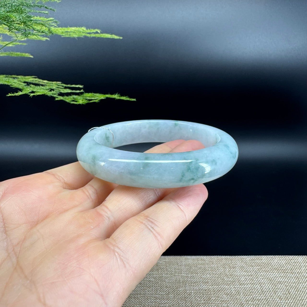 Genuine Burmese Icy Green Jade Jadeite Bangle Bracelet ( 58.8mm )
