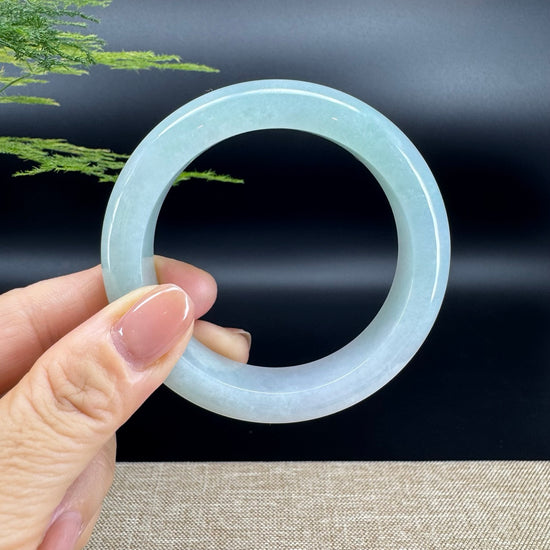 Genuine Burmese Icy Green Jade Jadeite Bangle Bracelet (55.8mm)