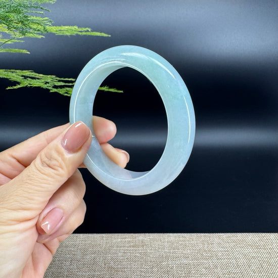 Genuine Burmese Icy Green Jade Jadeite Bangle Bracelet (55.8mm)