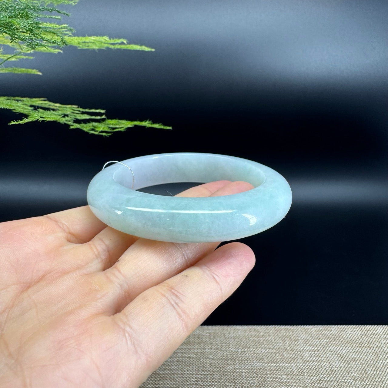 Genuine Burmese Icy Green Jade Jadeite Bangle Bracelet (55.8mm)