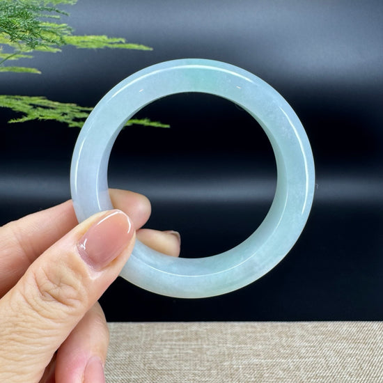 Genuine Burmese Icy Green Jade Jadeite Bangle Bracelet (55.8mm)