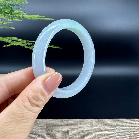Genuine Burmese Icy Green Jade Jadeite Bangle Bracelet (58.4mm)