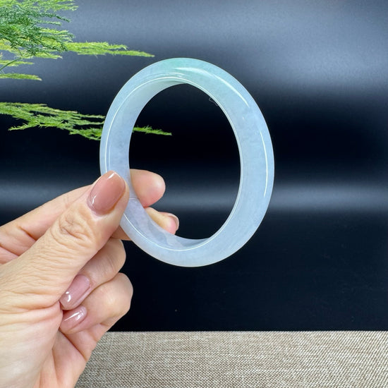 Genuine Burmese Icy Green Jade Jadeite Bangle Bracelet (58.4mm)