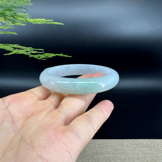 Genuine Burmese Icy Green Jade Jadeite Bangle Bracelet (58.4mm)