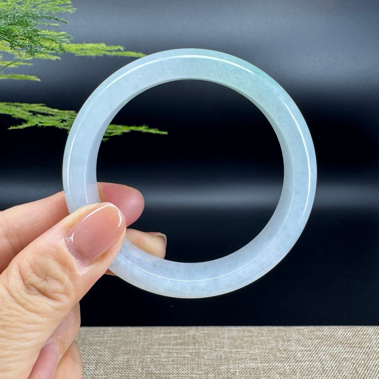 Genuine Burmese Icy Green Jade Jadeite Bangle Bracelet (58.4mm)