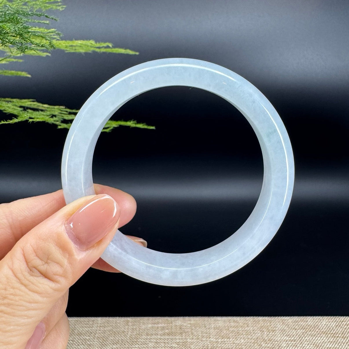 Genuine Burmese Ice Green Jade Jadeite Bangle Bracelet (58.4mm)