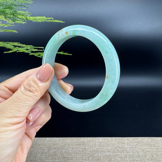 Genuine Burmese  Apple Green Jade Jadeite Bangle Bracelet ( 57mm )