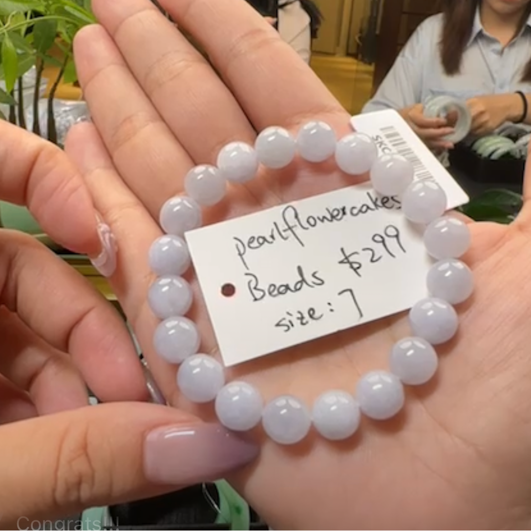 Live "Natural Light Lavender Jadeite Jade Beads bracelet" (Live Pick) (08/02/25)