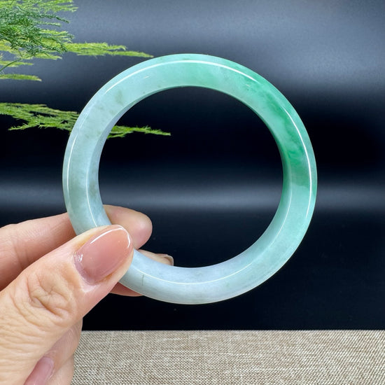 Genuine Burmese Bde Green Jade Jadeite Bangle Bracelet ( 58.4mm )