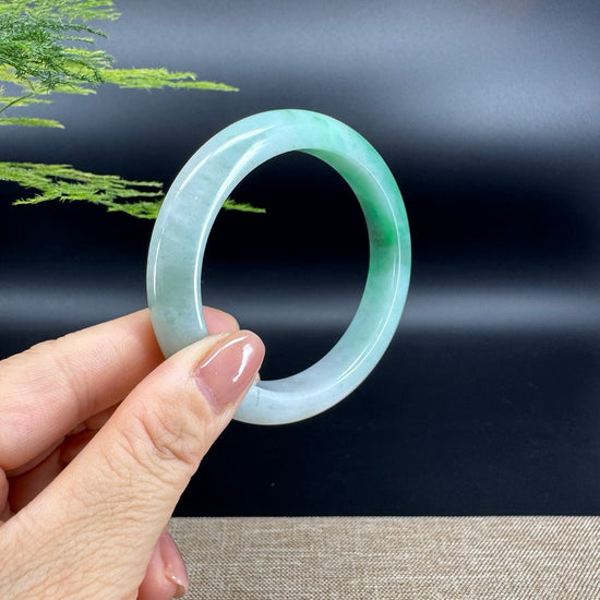 Genuine Burmese Bde Green Jade Jadeite Bangle Bracelet ( 58.4mm )
