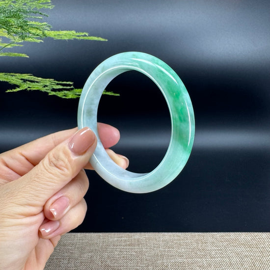 Genuine Burmese Bde Green Jade Jadeite Bangle Bracelet ( 58.4mm )