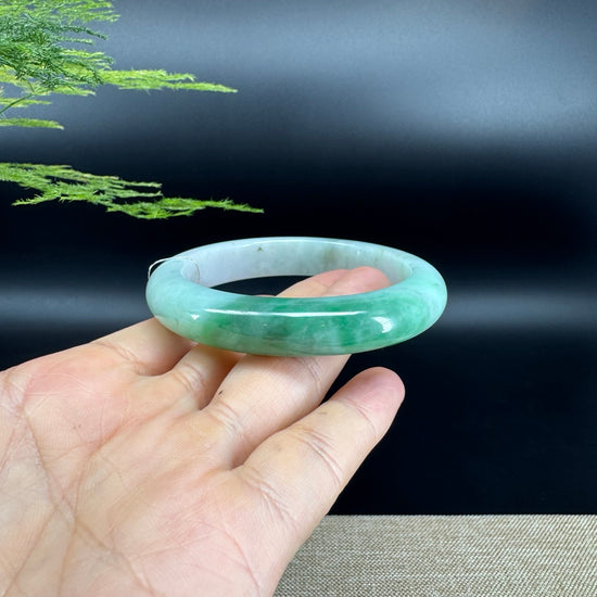 Genuine Burmese Bde Green Jade Jadeite Bangle Bracelet ( 58.4mm )