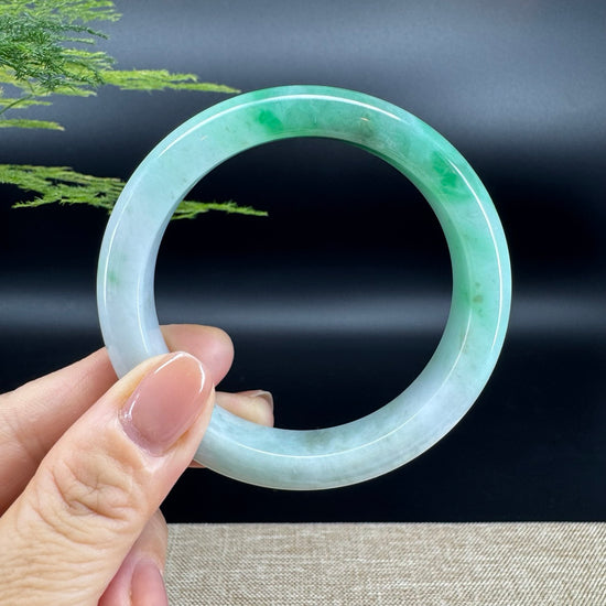 Genuine Burmese Bde Green Jade Jadeite Bangle Bracelet ( 58.4mm )