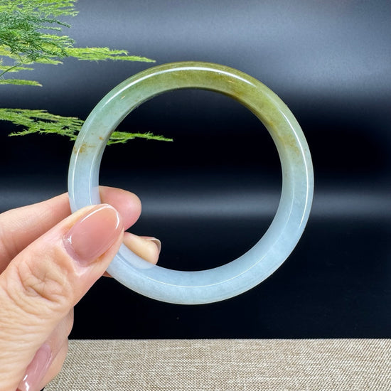 Genuine Burmese Yellow Green Jade Jadeite Bangle Bracelet ( 58.6mm )