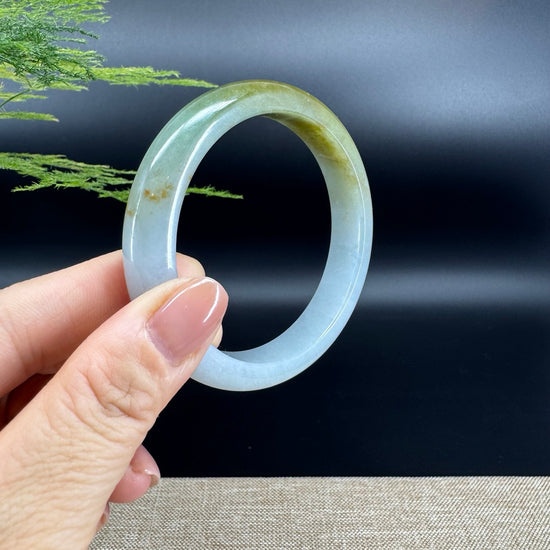 Genuine Burmese Yellow Green Jade Jadeite Bangle Bracelet ( 58.6mm )