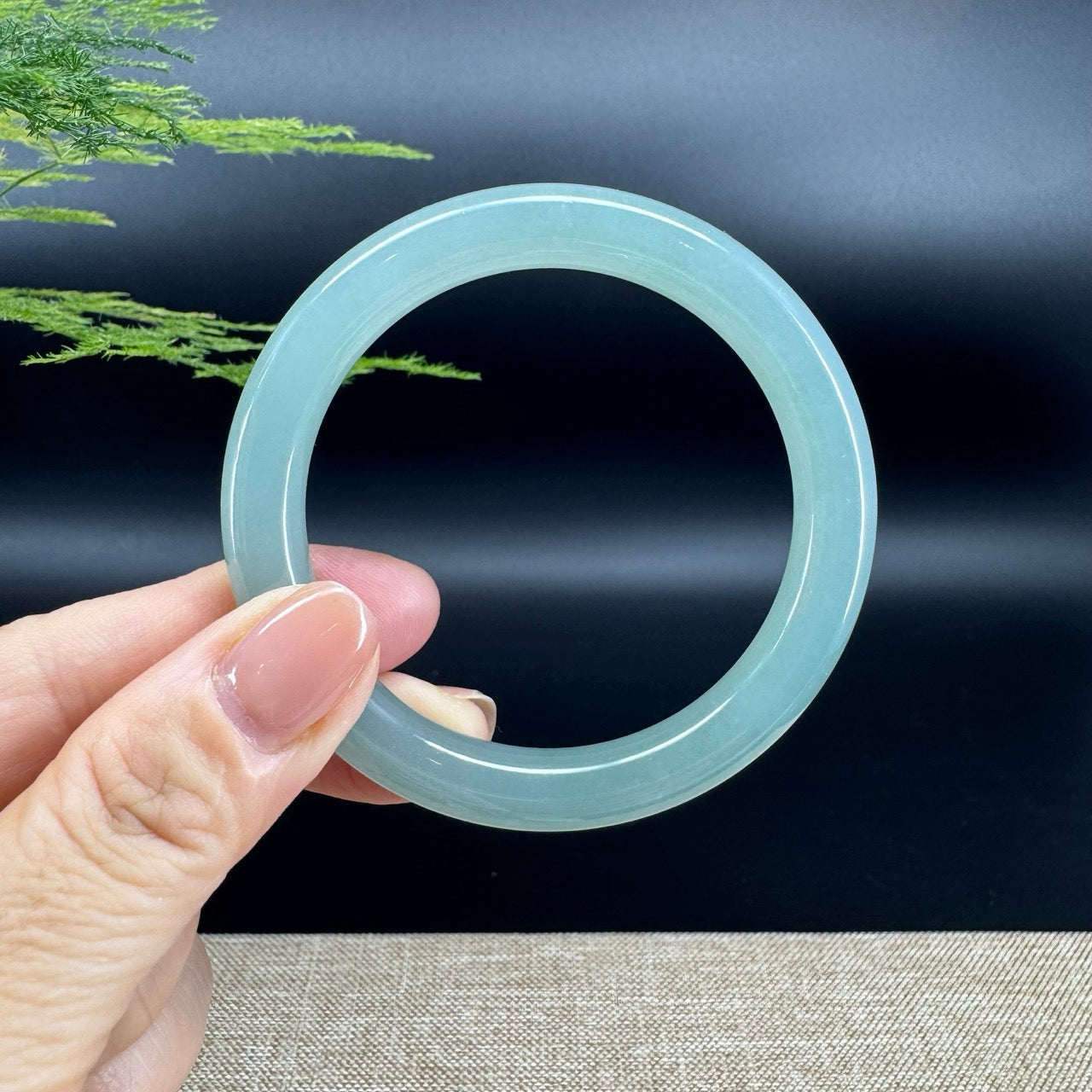 Genuine Burmese Icy Green Jade Jadeite Bangle Bracelet (53.1mm)